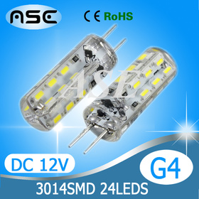 10pcs/lot G4 LED Lamp SMD 3014 24LEDs 3W LED Corn Light DC 12V 360 Degree Replace Halogen Lamp