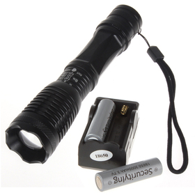 5PCS 1800 Lumen High Power Zoomable CREE XML LED Flashlight 7 Mode Light + 2X Rechargeable Battery + Charger