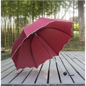  Lady Flouncing Dome Parasol Sun&Rain Folding Umbrella Lotus Leaves Wave Free Shipping