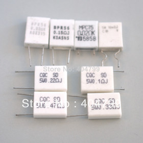 80pcs Ceramic Cement Power Resistor 5W 0.02ohm 0.03ohm 0.1ohm 0.15ohm 0.22 ohm 0.33ohm 0.47ohm