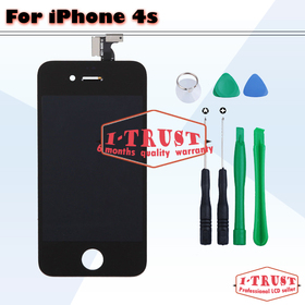 Black Glass Screen Digitizer & LCD Assembly Replacement For 4S & Tools & Freeshipping