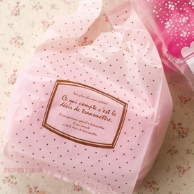 LD003 mini Pink letter small dotted vest handles cookie packaging plastic bags 15x 28cm 100pcs/lot