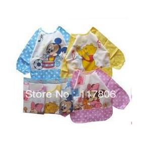 3pcs Free Shipping Unisex Cartoon Waterproof Bib, Mickey Minnie Winnie Smock Vesture Shirts BIb, Keeps Clean 0143