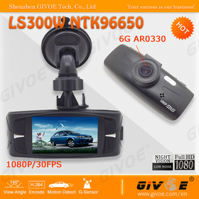 Super Night Vision LS300W Full HD videokamera Legjobb Dash Camera GT300W támogatás WDR + Mozgásérzékelés + H.264 + G-Sensor