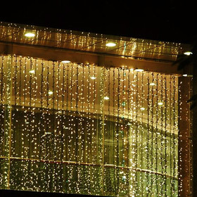 3M x 3M 300 LED Udendørs party julen Xmas String fe Wedding Curtain Light 110V eller 220 ~ 240V