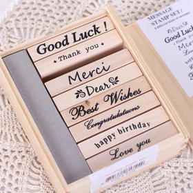 Wooden Box Stamp 8pcs Stamp Best Wishes For You Scrapbooking Stamp Free Shipping