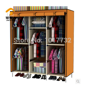 Large capacity Large wardrobe 5 hanging rods cloth wardrobe zipper wardrobe bedroom furniture clothes wardrobe home furniture