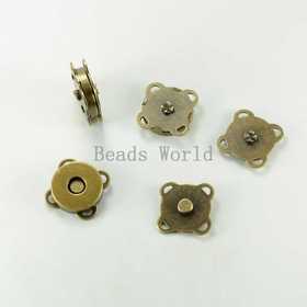 Free Shipping 20 Sets Bronze Tone Magnetic Clasps Flower Purse Snap Clasps/Closure 15mm(W03657 X 1)
