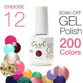 (Válasszon 12) Civi itatni Off Gel Polish 30 nap tartós 200 Gyönyörű színek a legjobb UV Nail Gel Polish