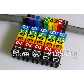 Free shipping 100pcs/pack plastic number Cable Clips, 10 colors wire clip cable clamp