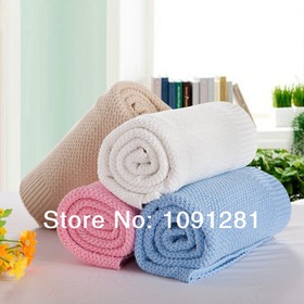 New Arrival 100% cotton knitted blankets air conditioning blanket sleeping blanket for kids 80*100cm