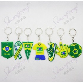 100pcs 2014 World Cup brazil trophy armadillo mascot pendant souvenir keychain freeshipping