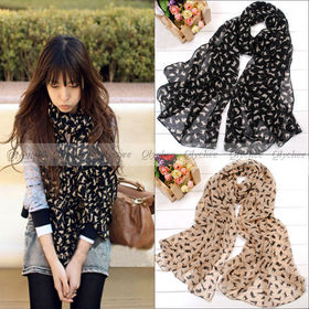 2014 New Fashion Womens Sweet Cat Kitten Graffiti Style Scarf Shawl Long Stole