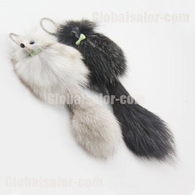 1PCS Genuine Fox Tail Keychain Fur Tassel Bag Charm,keyring #C507 Drop shipping