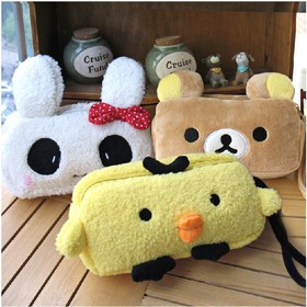 Cute Plush Totoro Super Mario Panda Bear Duck Rabbit Doll Pencil Case Bag Storage Pen Holder Best Gift For Kids Wholesale