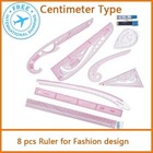Fashion Designer Kit Fashion plastic ruler sets 8 pcs Free shipping