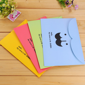 4 pcs/lot Stationery paper bags velcro cartoon file folder