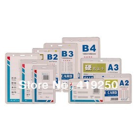 Office tools 50pcs Vertical ID CARD HOLDERS b4 106mm*152mm