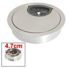 2 Pcs 55mm Round Shape Stainless Steel Table Cable Hole Cover Silver Tone