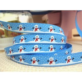 david ruban 3/8'' bonhomme de neige de noël grosgrain ruban hairbows imprimés ruban freeshipping commande minimum 6,00 USD