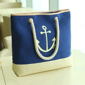 2014 female anchor canvas bag female one shoulder women's handbag beach bag big bag shopping bag navy style