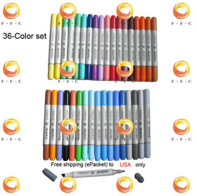 36-Color Finecolour Junior Marker set & a bag to art beginner or students, Free Shipping to USA only, half price of Copic Ciao
