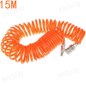 Pneumatic components PU5 * 8mm spring trachea + quick connector Pneumatic Plastic Coil Tube Pipe Hose - Orange (15M-Length)