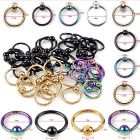 HOT SELLING 10pcs Captive Bead Ring Ball Hoop Eyebrow Nipple Nose Lip Earrings Body Piercing