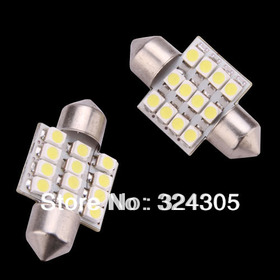Wholesale 2X 31mm 12 LED SMD Festoon Dome Light lamp Car Bulbs pathway light door led bulb reading White blue free shipping