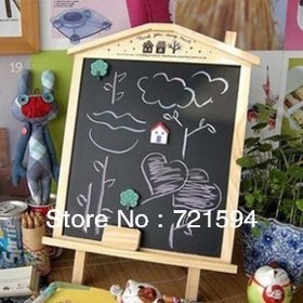 Free Shipping Cartoon DIY Lovely Cabin Can Hang Blackboard Message Board/ Bulletin Board/Tablet/Drawing Board