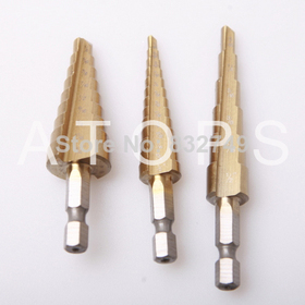 3pcs 28 Size Titanium Coated Step Drill Bit Cutting Tools Bits Drills Smoother Drill Bit Set Step Bit Tool