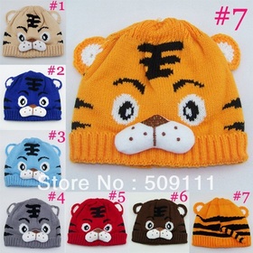 Children hat cartoon crochet beanie infant knitted linecaps toddler cap Kids children caps 10pcs lot H001