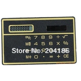 (100 Pcs/Lot) -Thin 0.3cm Students Multi-Function Solar Pocket Card Calculator