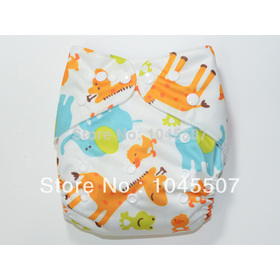 Cute Giraffe Pattern Reusable Dipers Diapers Washable +1PC Insert Free Shipping FT70