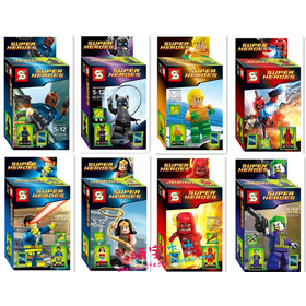 Super heroes The Avengers Spiderman Batman Deadpool The Flash 8 pcs Children Blocks brick Toys Compatible with 