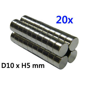 20pcs Super Strong Neodymium Earth Magnet N38 Disc 10 mm dia. x 5 mm thick