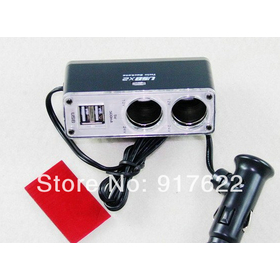 Double USB Port 2 Way Car Cigarette Lighter Socket Splitter Charger Adapter Free shipping