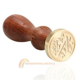 R1B1 Sealing Wax Classic Initial Wax Seal Stamp Alphabet Letter N Retro Wood Stamp