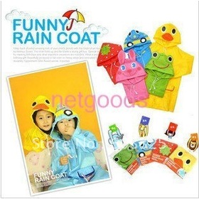 cartoon design children raincoat poncho rainwear four animal color option
