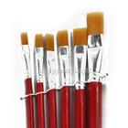 New 6 Red Bristles Paint Brushes For Artist Supplies H1E1