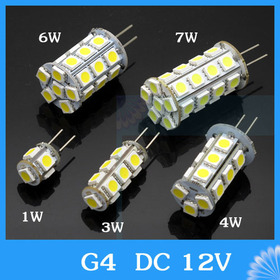 10pcs DC 12V G4 1W 3W 4W 5W 6W 7W Home Car RV Marine Boat LED Light Bulb Lamp 5/ 13/ 18/ 27/ 30 leds 5050 SMD Free Shipping