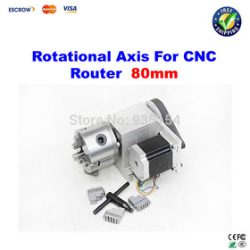 Free shipping !! CNC Engraver Rotational A , the 4th for cnc , 80MM 3-jaw chuck