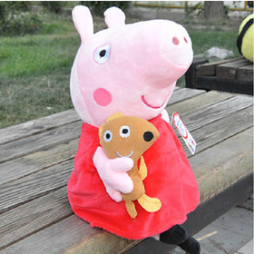 Hot Sale pig peppa Wholesale 19cm from head to feet Peppa Pig Hard Wash Peppa and George Pig Mom andDaddy Pig Toys Peppa e833-1