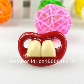 100PCS/LOT! Funny Soother Nipple Nuk Billy Teeth Pacifiers Pacifier Infant, Christmas Gift ,6 styles mixed