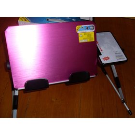 Free shipping folding & adjustable height aluminum alloy laptop desk and easy to take, MOQ: 1piece