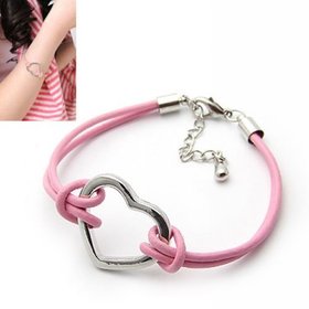 (Min. Order is $10 .can order different items) fashion leather heart beautiful charm bracelet jewelry. wholesale! free shipping!