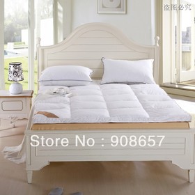 5CM Blanc épaississement pliage hôtel cinq étoiles Duck Down surmatelas de tissu 100 % coton 95 % duvet de canard duvet matelas matelassé