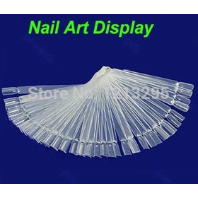 Y102 1set / Lot Nail Art Display Practice legyező alakú lengyel hamis tippek