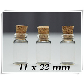 flacons en verre de gros 24pcs/lot de 1 ml fiole Bouteilles en verre de petites bouteilles avec des bouchons