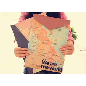 Korea minimalist office package, maps paper bags, A4 retro waterproof Portfolio